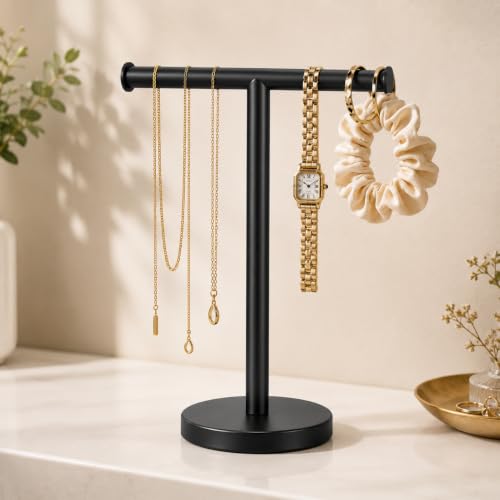 Hand Towel Holder Stand, Freestanding Bathroom Towel Rack, Black | Weighted Stainless Steel Base Helps Prevent Tipping While The Open T-Shape Keeps Towels Dry on Bathroom Countertops - color: X-black-1 Pack