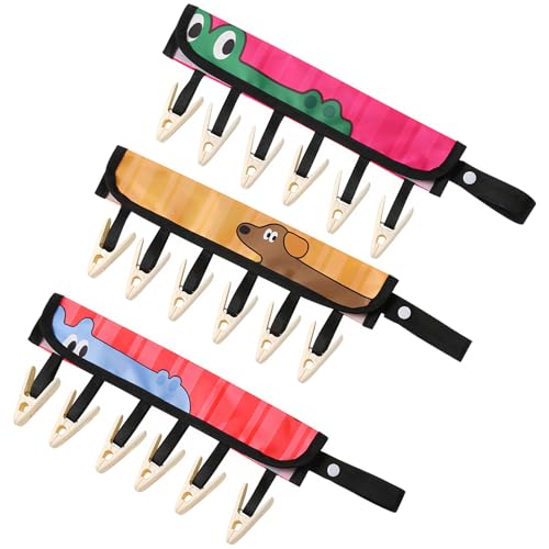 TamBee Travel Hanger Clips, Cruise Ship Essentials Portable Folding Clothes Hanger Clips Towel Drying Rack Sock Dock Swimsuit Drying Rack Hanger with 6 Clips Pack of 3 (Animals) - color: Animals