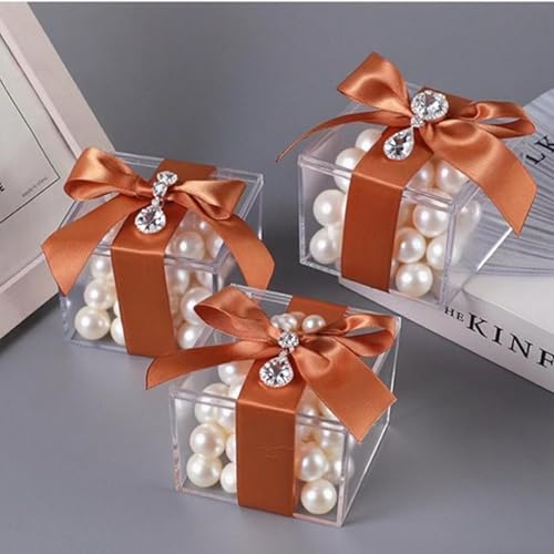 KissYou Small Acrylic Box Clear Boxes with Lid Acrylic Square Cube for Display Jewelry Storage Contanier Party Decorative Box - size: 2.17 x 2.17 x 1.77 Inch