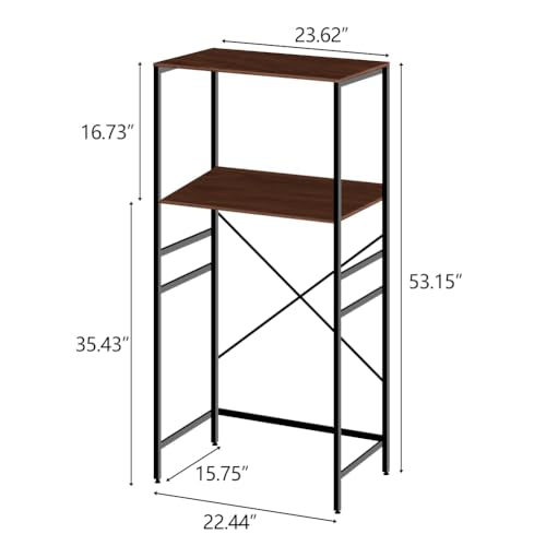 Adjustable Microwave Stand for Mini Fridge - Over Refrigerator Shelf Organizer with Storage Rack, Height Adjustable Space Saver for Dorm, Kitchen, Office Use, Brown