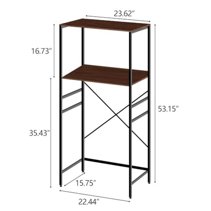 Adjustable Microwave Stand for Mini Fridge - Over Refrigerator Shelf Organizer with Storage Rack, Height Adjustable Space Saver for Dorm, Kitchen, Office Use, Brown