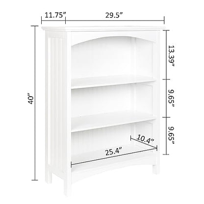 eHemco 3 Tier Bookcase with 2 Arched Supports, 40 Inches, Cherry - color: Cherry, size: 3 Tier