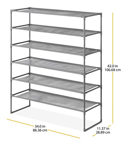 Whitmor Spacemaker 6-Tier Shelves, Gunmetal - color: 6-tier,gunmetal Gray
