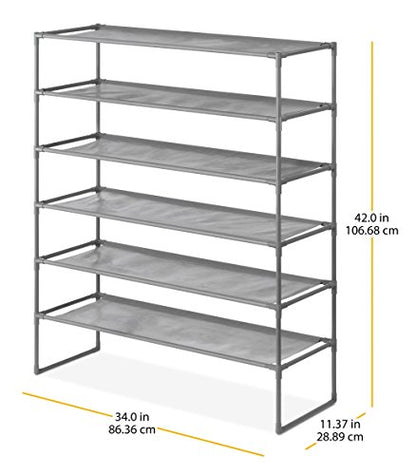 Whitmor Spacemaker 6-Tier Shelves, Gunmetal - color: 6-tier,gunmetal Gray