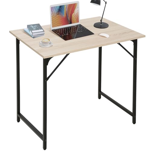 Dkelincs 32 Inch Small Computer Desk Home Office Desk Writing Desk Modern Simple Style Study Work Table with Metal Frame, Easy Assembly, Adjustable Feet, Water-Resistant, Scratchproof Surface, Nature - color: Nature, size: 32 Inch