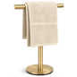 Bathroom Hand Towel Holder Stand，T-Shape Hand Towel Holder Stand SUS304 Stainless Steel for Bathroom，Kitchen or Vanity Countertop - color: Gold