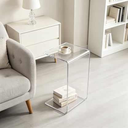 Acrylic 24" Small Table-Multipurpose Modern Furniture for Use as Lap desks, Acrylic Side Table or End Table in Living Rooms, Bedrooms and Offices - size: 14"D x 24"W x 12"H