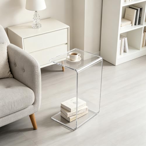 Acrylic 24" Small Table-Multipurpose Modern Furniture for Use as Lap desks, Acrylic Side Table or End Table in Living Rooms, Bedrooms and Offices - size: 14"D x 24"W x 12"H