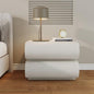 IKuinen Nightstand, Minimalist Bedside Table with 2 Solid Wood Drawer, Night Stands with Microfiber Leather, End Table for Bedroom-White - size: 2 Drawers