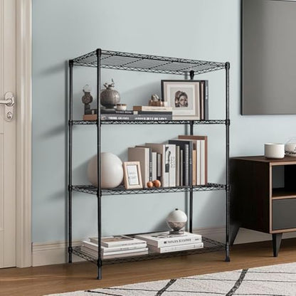Heavy-Duty Black 4 Tiers Steel 36x14x54 Wire Shelving NSF Certified. Adjustable Storage Rack for Kitchen,Garage,and Laundry Utility Room (4Tiers-36x14x54) - size: Black-4Tiers-36x14x54"