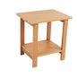 Small Leisure Line Side Table, 2-Tier Adirondack Side Table Outdoor with Open Shelf, 16 in Wooden Deck Table for Patio Porch Pool, 200 Lbs Capacity, Easy Assembly (Teak) - color: Teak