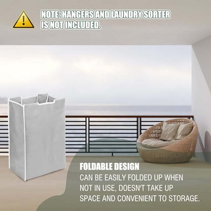 3 Pcs Laundry Sorter Replacement Bags Hamper Cart Removable Replacement Laundry Storage Organizer Bag Hamper Liner, 14.9 x 9 x 21.7 Inch (Light Gray)