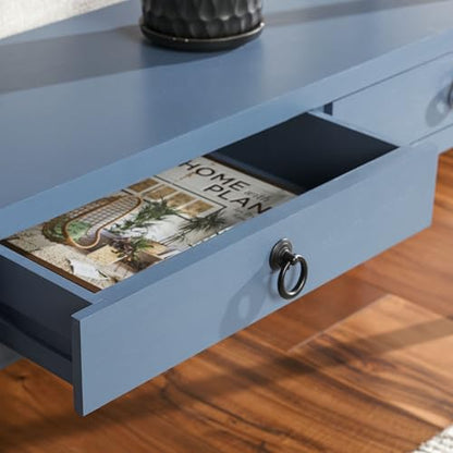 SAFAVIEH Home Collection Haven Blue Lower 2 Lower Drawer Console Table for Entryway, Living Room, Foyer - color: Blue