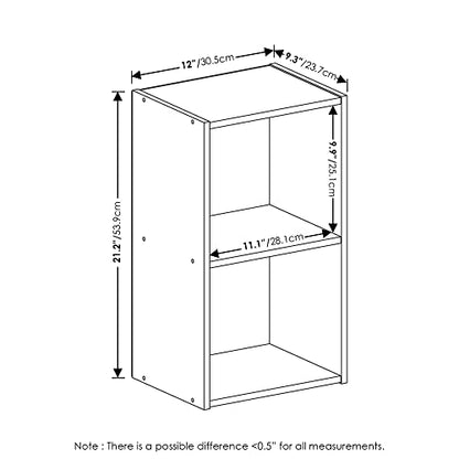 Furinno PASIR Book Shelf, 2-Tier Modern Bookshelf, Open Shelves Cube Bookcase, 9 x 12 x 21, Easy Assembly, Closed Back, for Living Room, Bedroom, Home Office, Plain White - color: Plain White, size: 2-Cube, 9 x 12 x 21