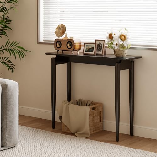 AQIMUELE Wood Console Table Black Entryway Table, Thin Console Table, Sofa Tables for Living Room (39.4'') - color: Black, size: 39.4"W x 11.8"D x 29.9"H