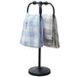 17 Inch Stainless Steel Hand Towel Holder Double Stand Hand Towel Ring for Washcloths or dishcloths Non-Slip Base Free Standing Towel Rack for Bathroom Kitchen (Black) - color: Black