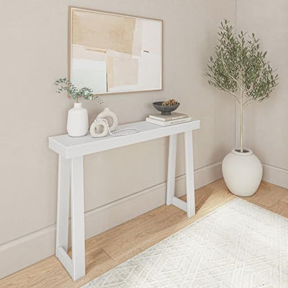 Plank+Beam Classic Console Table, 46 Inch, White | Non-Toxic Finishes, Versatile Design, Elegant Details, Easy Assembly, Quick Setup, Solid Wood - color: White, size: 46" Console Table