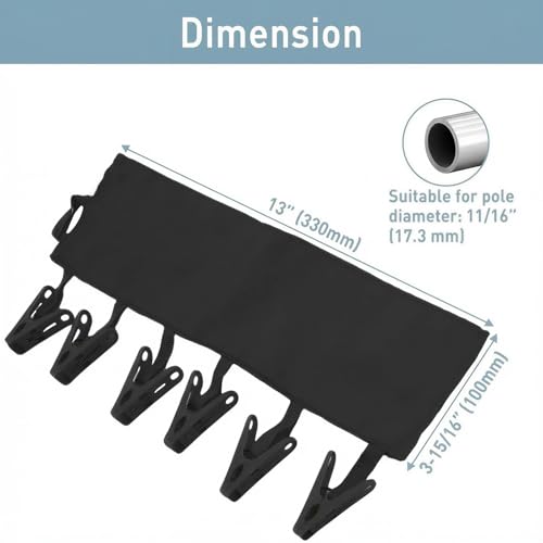 TamBee Portable Hanger Clips Travel Clothesline Travel Hangers Towel Drying Rack Clothing Hanger Folding Portable Sock Dock Swimsuit Drying Rack Hanger with 6 Clips Pack of 3 (Black) - color: Black