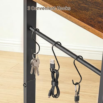 RALGEND Printer Stand with Computer Tower Stand, 2-in-1 Mobile Printer Table Under Desk PC Shelf, 2-Tier PC Tower Stand for Floor, Detachable CPU Holder Cart with Charging Station & Lockable Wheels