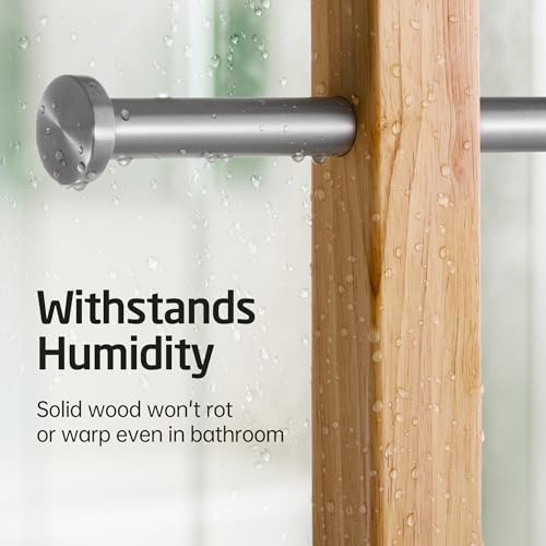KES Width Adjustable Free Standing Towel Rack with 3X Thicker Weighted Golden Granite Base, 2-Tier Wooden Towel Rack Stand for Bathroom Floor, 18/8 Stainless Steel, Brushed Finish, BTH800-GBS - color: Golden Granite