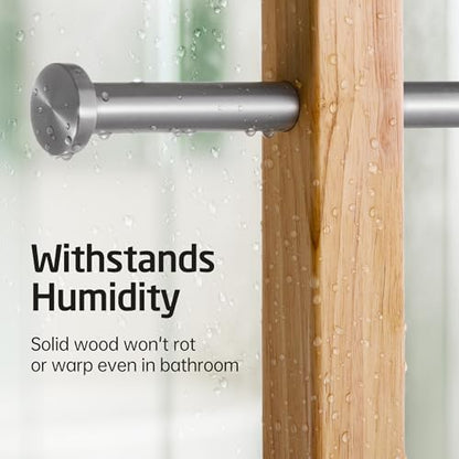KES Width Adjustable Free Standing Towel Rack with 3X Thicker Weighted Golden Granite Base, 2-Tier Wooden Towel Rack Stand for Bathroom Floor, 18/8 Stainless Steel, Brushed Finish, BTH800-GBS - color: Golden Granite