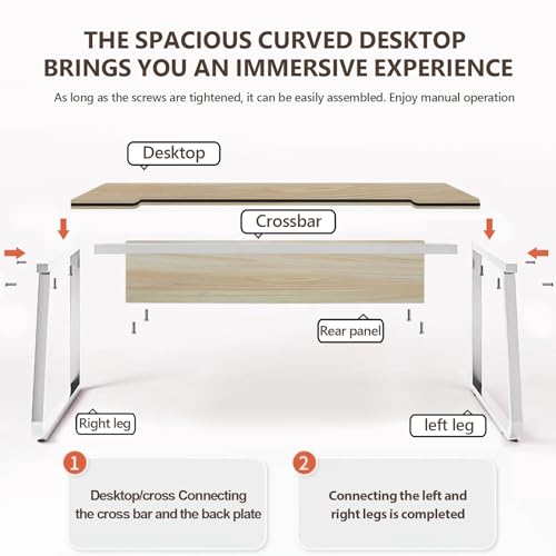 Gaming Desk Computer Writing Table Student Art Modren Simple Style PC Wood Suitable for Home, Office - color: Natural, size: 47.2*23.6