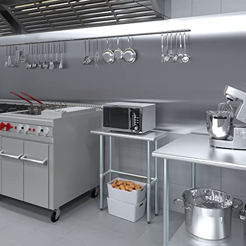 AmGood 14 in. x 30 in. Open Base Stainless Steel Work Table | Residential & Commercial | Food Prep | Heavy Duty Utility Work Station | NSF - size: 30 in. Length x 14 in. Width