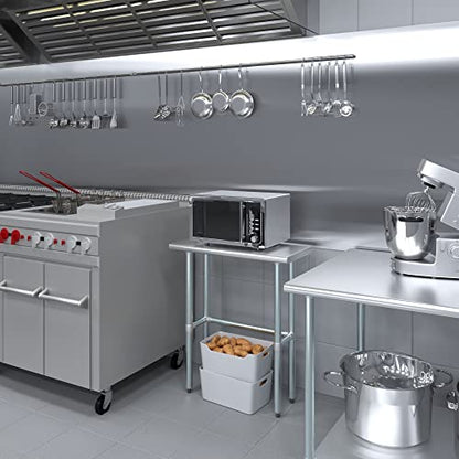 AmGood 14 in. x 30 in. Open Base Stainless Steel Work Table | Residential & Commercial | Food Prep | Heavy Duty Utility Work Station | NSF - size: 30 in. Length x 14 in. Width