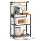 VASAGLE BARNET Collection - Kitchen Bakers Rack with Power Outlet, 23.6-Inch Wide Coffee Bar 4-Tier with 8 S Hooks, Modern Microwave Stand, Adjustable Shelf, Rustic Brown and Ink Black UKKS014K01V1 - color: Rustic Brown + Ink Black, size: 23.6"W