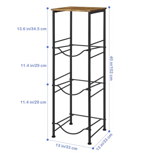 OYEAL 5 Gallon Water Bottle Jug Holder 3-Tier Water Bottle Holder Organizer with Top Shelf, Heavy Duty Water Dispenser Stand Rack for Kitchen Living Room Office, Rustic Brown - style: Round Tube Brown