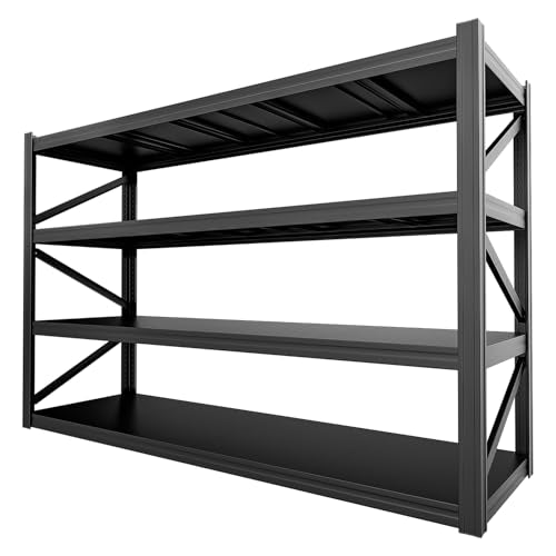 4-Tier 71 "W × 24 "D × 71" H Garage Shelving 8000LBS Storage Shelves Heavy Duty Metal Shelf Unit Adjustable Basement Industrial Storage Racks (71 * 24 * 71) - size: 4T 71" W × 24" D × 71" H