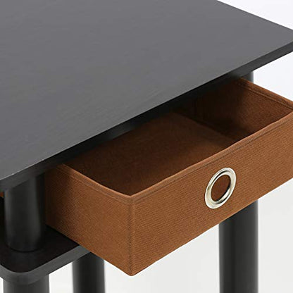 Furinno 17017 Turn-N-Tube End Table, 1-Pack, Espresso - color: Espresso/Black/Brown, size: 1-Pack