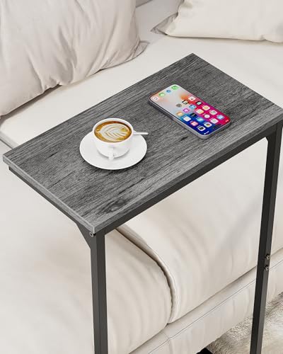 TUTOTAK C Shaped End Table, Small Side Table, Set of 2, 28.7 inch Tall Couch Table, Sofa Table, Living Room, Bed Room, Charcoal Grey TB01BY0712 - color: Charcoal Grey