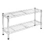 Shelving Inc. 8" d x 30" w Chrome Wire Shelving with 2 Tier Shelves, Weight Capacity 800lbs Per Shelf - size: 8" d x 30" w x 14" h