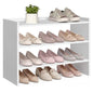 VASAGLE Shoe Rack for Closet, Stackable Organizer Shelf | Stackable Shoe Organizer Shelf for Entryway, 3 Tiers, 11.7 x 24.4 x 21.3 Inches, White, CUSTOS Collection, ULBS063WZ01S - size: 3 Tiers (24.4"W)
