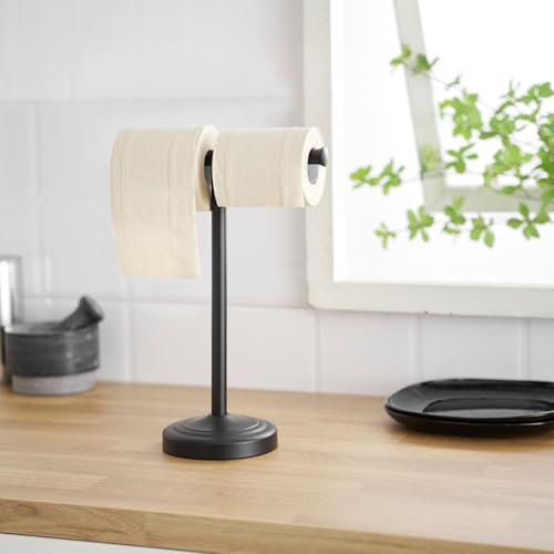 RUMOSE 13 Inch Matte Black Towel Stand Hand Towel Holder Bathroom Kitchen Vanity Countertop T-Shape Towel Rack Free Standing Stainless Steel Towel Bar Towel Ring - color: Matte Black