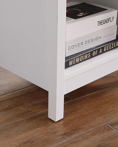 Nightstand with Drawer,3-Tier End Side Table with Storage Drawer and Shelf,Modern Bedside Night Stand for Bedroom, Living Room-Retro White - color: White, style: 1 Drawers