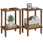TUTOTAK End Table, Set of 2, Side Table, Nightstand, 2-Tier Storage Shelf, Sofa Table for Small Space, Living Room, Bedroom, Brown TB01BB035C - color: Brown