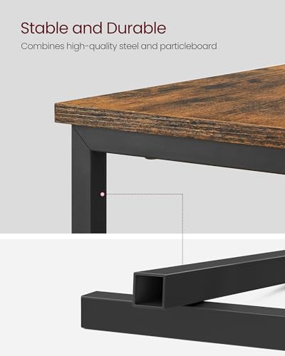 VASAGLE Side End Table with Charging Station, Slim Nightstand with 2 Drawers, Narrow Bedside Table for Living Room, Small Spaces, Rustic Brown and Ink Black ULET321B01V1S - color: Rustic Brown + Ink Black, size: 23.6"D x 11.8"W