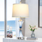 Rinweey Blue Glass Table Lamp with USB C+A Ports & AC Outlet,Coastal Bedside Lamp for Night Stands Bedroom Living Room,Nightstand Lamp LED Bulbs Included,Single Blue - color: Blue-1P