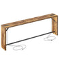 TIQLAB Sofa Table, 79''L x 9.1''W (1.2'' Thickness) Long Console Table Behind Couch, Entryway Table with Angled Metal Frame, Industrial Console Table, Rustic Brown - color: Rustic Brown, size: 79''L x 9.1''W x 31.5''H