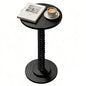 Small Drink Table, Round Pedestal Side Table, Martini Table for Small Spaces, Wooden End Table with Spiral Leg, Plant Stand Accent Table for Living Room, Bedroom, Bathroom, Easy Assembly, Black - color: Black