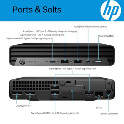 HP Elite 805 Business Mini Computer Desktop, AMD Ryzen 5 (Beat Intel i7-11700T), Ultra-Quiet Design, 16GB RAM, 256GB PCIe SSD, Dual 4K Display Support, USB-C + Wi-Fi 6, Keyboard & Mouse, Windows 11 - color: Ryzen 5-5650G, size: 16GB RAM | 256GB SSD