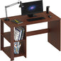 SHW 38-Inch Home Office Computer Desk with Shelves, Cherry - color: Cherry
