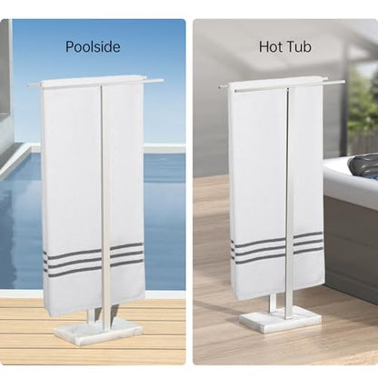KES 37" H Standing Towel Rack, Heavy Marble Base, Brushed Finish | Taller Version, Equal Height, Fits Large Bath Towels, Free Standing Towel Holder, SUS304 Stainless Steel - color: Brushed Finish, size: 37" H (Equal-height)