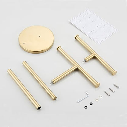 Hand Towel Holder, NEWRAIN Double Countertop Hand Towel Holder Stand, Stainless Steel Free Standing Hand Towel Rack with Heavy Base, for Bathroom Kitchen & Counter top, Brushed Gold - color: Brushed Gold, style: 2-Tier