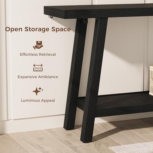GarveeHome 70.87" Extra Long Console Table, Narrow Sofa Table Behind Couch, Black Entryway Table for Hallway Living Room Foyer, Farmhouse Accent Skinny Table, Black, 70.87" L x 14.02" W - color: Black, size: 70.87"L x 14.02"W x 31.5"H