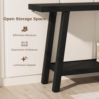 GarveeHome 70.87" Extra Long Console Table, Narrow Sofa Table Behind Couch, Black Entryway Table for Hallway Living Room Foyer, Farmhouse Accent Skinny Table, Black, 70.87" L x 14.02" W - color: Black, size: 70.87"L x 14.02"W x 31.5"H