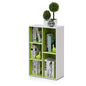 Furinno LUDER Book Shelf, 5-Cube Bookshelf, Reversible Bookcase, 9.4 x 19.5 x 31.5, Easy Assembly, for Living Room, Bedroom, Home Office, White/Green - color: White/Green, size: 5-Cube