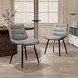 Kidol & Shellder Dining Chairs Set of 2, Faux Leather Upholstered Kitchen Chairs with Metel Legs, Mid Century Modern Side Chair for Dining Room, Living Room, Lounge, Restaurant, Gray - color: Light Grey